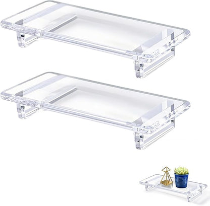 2 Pack Bathroom Tray Countertop Acrylic Vanity Trays Elegant Perfume Trays by Unknown