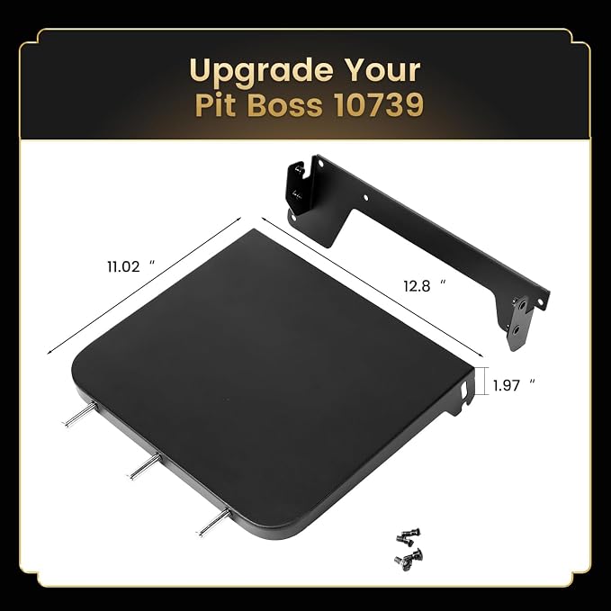 QuliMetal Foldable Side Shelf for Pit Boss 10739, 13.70" Grill Side Table - Image 2
