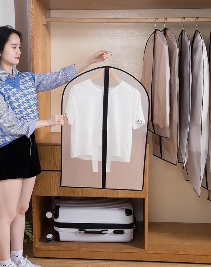 Garment Bags for Hanging Clothes 12 PCS Transparent Waterproof Dustproof - Image 4