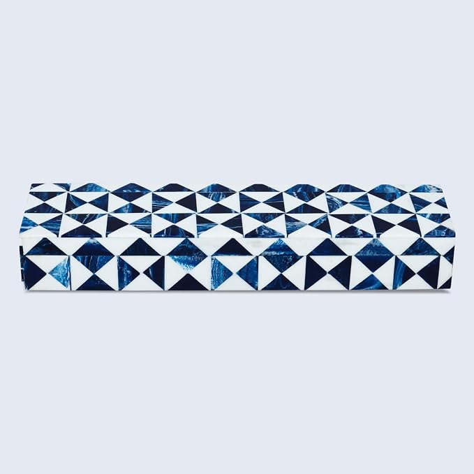 Handicrafts Home Blue and White Decorative Storage Box - Image 5