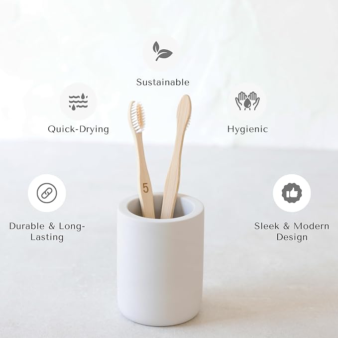 Selegna Drying Stone Toothbrush Holder, Diatomite Toothbrush Holders - Image 4