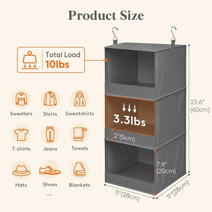 Lifewit 3 Tier Hanging Closet Storage Organizer - Image 3