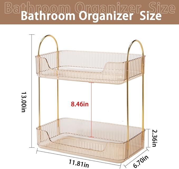 shuang qing Bathroom Counter Organizer Countertop Storage, Cosmetics Skincare - Image 3