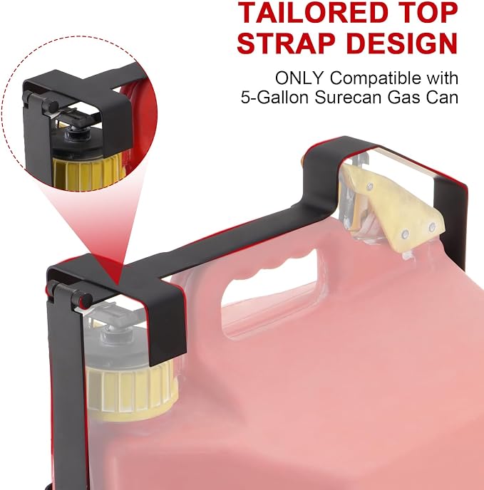 5 Gallon Gas Can Holder, Metal Steel Fuel Container Mount Bracket Compatible - Image 5