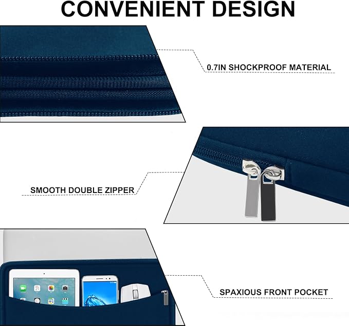 Laptop Sleeve Case 14 inch, Shockproof Protective Laptop Cover Briefcase - Image 3