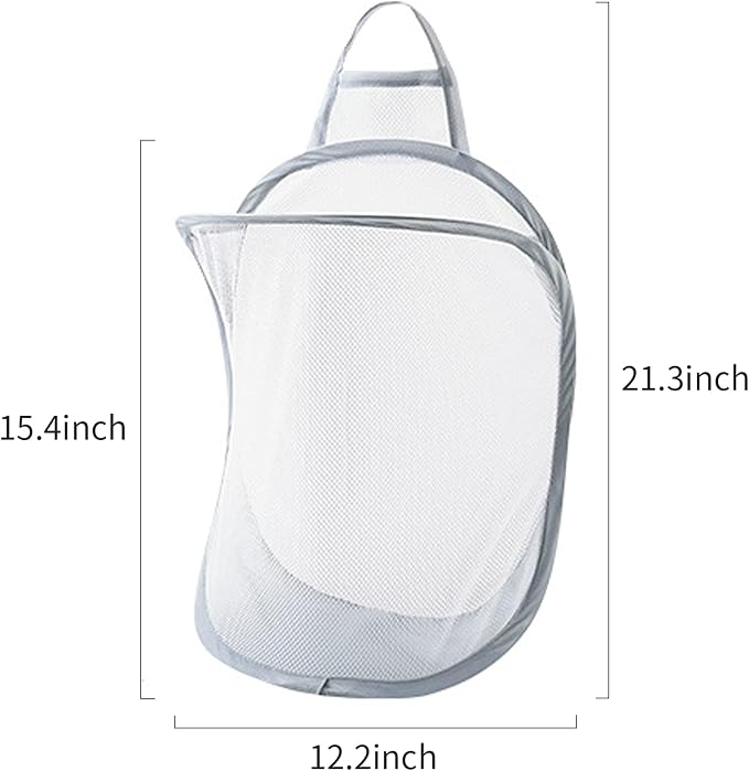 Pop-up Hanging Laundry Hamper Small Mesh Laundry Basket 2 Pack Foldable Hamper - Image 7