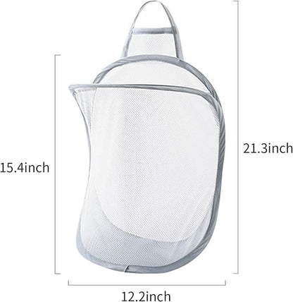 Pop-up Hanging Laundry Hamper Small Mesh Laundry Basket 2 Pack Foldable Hamper - Image 7