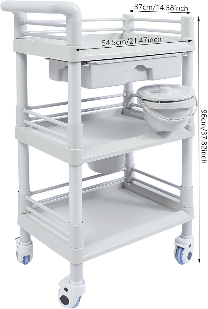 Medical Mobile Trolley Cart, Salon Storage Cart Movable Organizer Rolling - Image 2