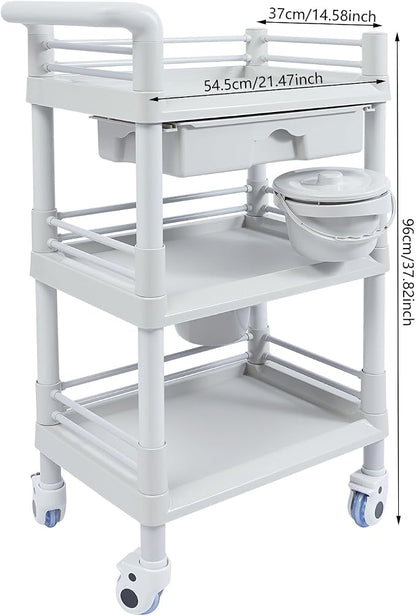 Medical Mobile Trolley Cart, Salon Storage Cart Movable Organizer Rolling - Image 2
