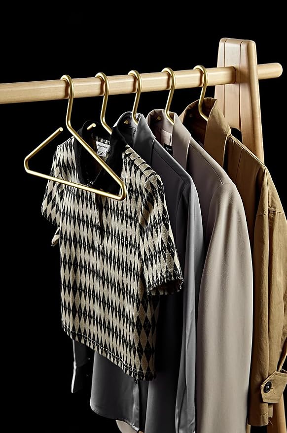 Premium Matte Gold Aluminum Coat Hangers 100 Piece Set, 16.5” Extra Smooth & - Image 4