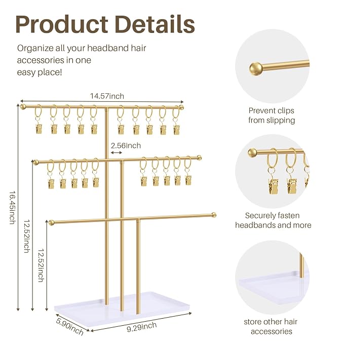 POVETIRE Headband Holder Stand Storage - Image 2