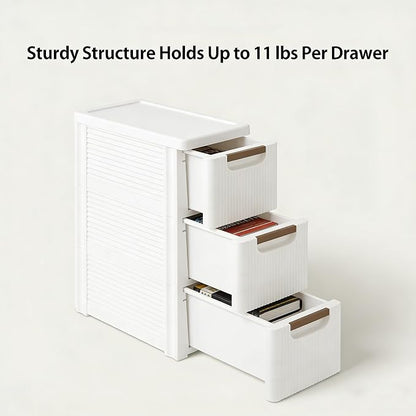 Storage Drawers on Wheels, 3-Drawer Slim Rolling Storage Cart - Image 8