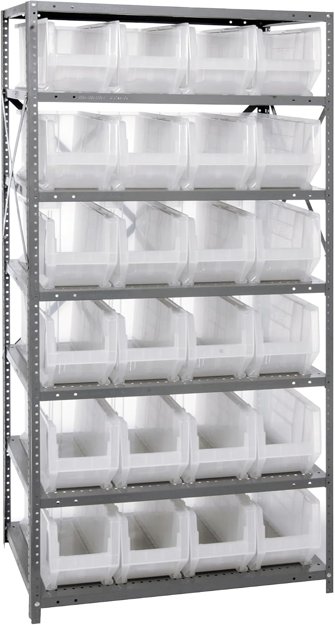 Quantum Storage Systems 2475-951CL Solid Heavy Duty 7 Shelves 24 Hulk Clear by QuantumStorageSystems