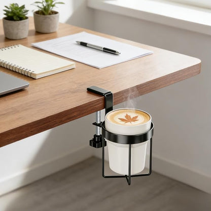 MYITYARD Desk Cup Holder Clamp, Anti-Spill Clip On Table Cup Holder, Rotatable - Image 7