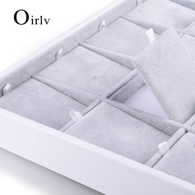 Oirlv Velvet Jewelry Organizer Trays Stackable Showcase Jewelry Display Storage - Image 5