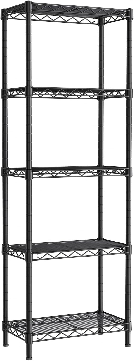 Small 5 tire Shelves Storage Wire Shelving Unit Metal Shelf Adjustable by Golpart