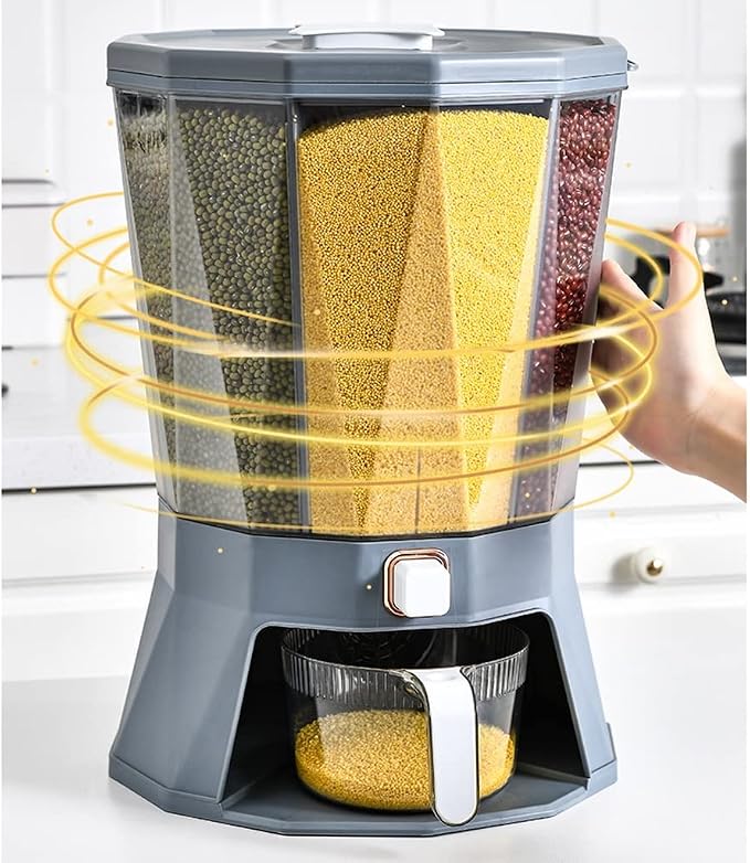 Food Dispenser W/Removable Bulkhead 4-Grid Storage Food Dry Food Container - Image 7