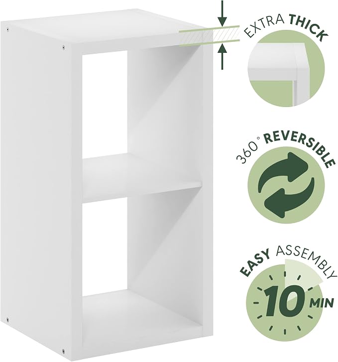 Furinno Cubicle Open Back Decorative Cube Storage Organizer, Horizontally & - Image 8