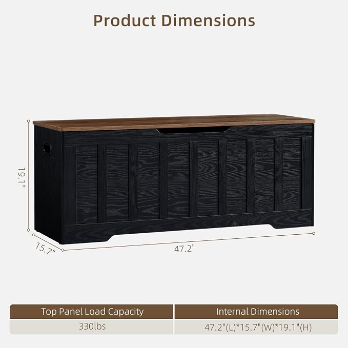 VANKILEY 47.2" Storage Chest Extra Large, Storage Trunk - Image 3