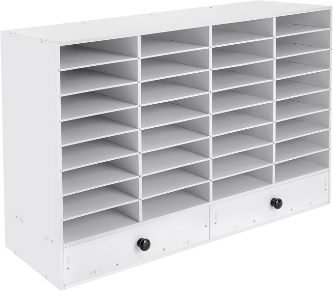 Literature Organizer 32 Slots Office Mailbox Cubbies PVC Desk Mail Sorter - Image 6