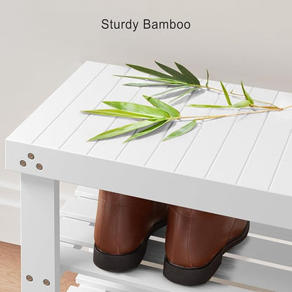 Pipishell Bamboo Shoe Rack Bench, 3-Tier Sturdy Shoe Organizer, Storage Shoe - Image 6
