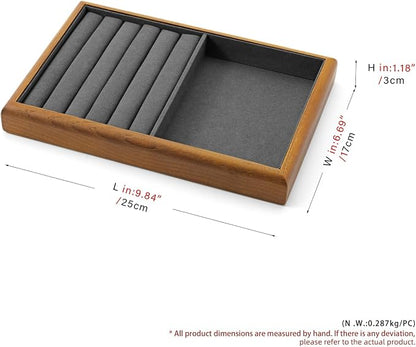 Oirlv Solid Wood Multifunctional Ring Earrings Studs Bangle Jewelry Organizer - Image 8