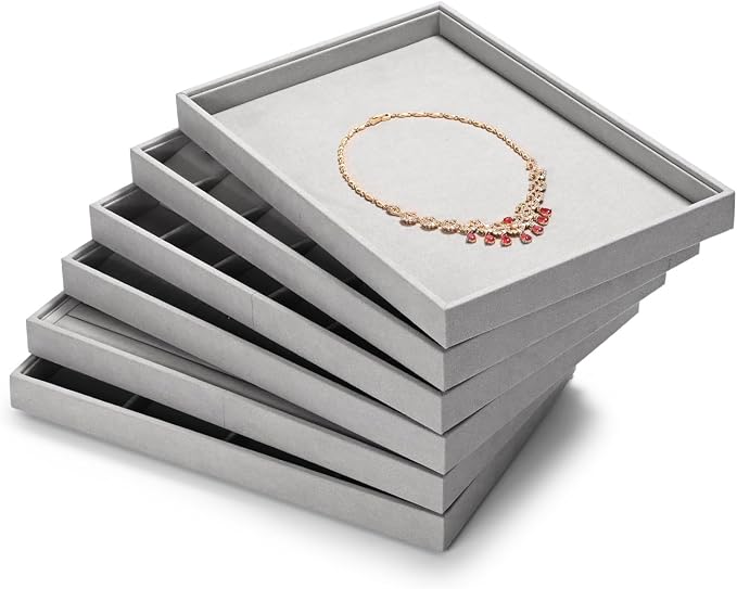 Microfiber Jewelry Tray Stackable Jewelry Organizer Drawer Trays - Image 9