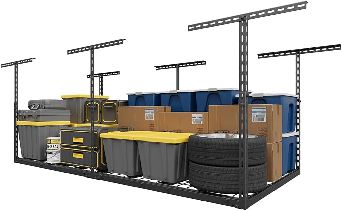 3X6FT Overhead Garage Storage Rack, Heavy Duty Metal Overhead Storage Organizer by Jusgym