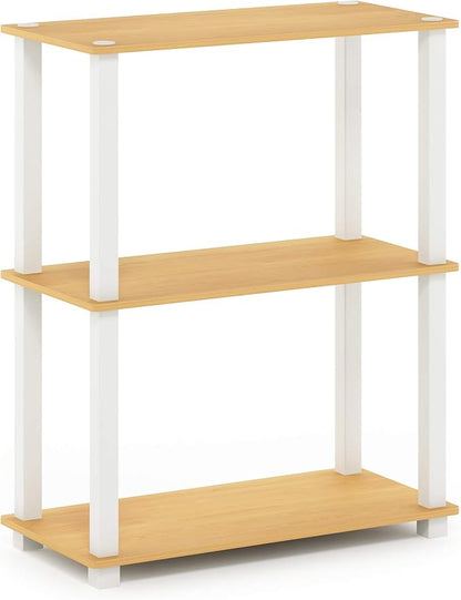 Furinno TURN-S-TUBE Storage Shelves, 3-Tier Book Shelf, Corner Shelf, Toolless - Image 5