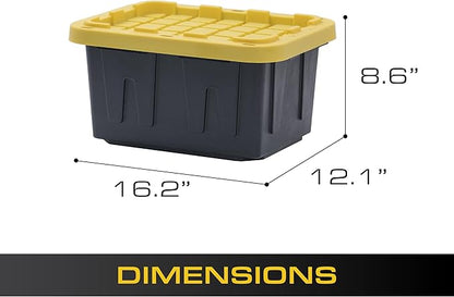 BLACK & YELLOW, 5-Gallon Heavy Duty Tough Storage Container & Snap-Tight Lid - Image 5
