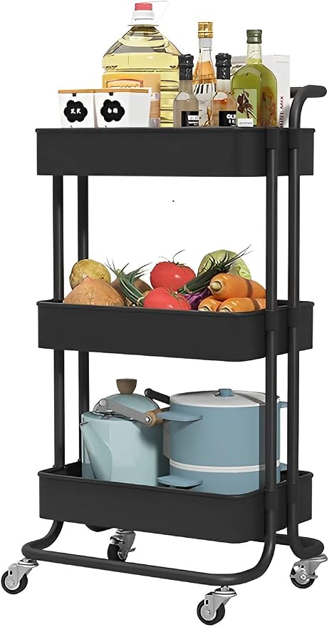 Sooyee 3 Tier Utility Cart, Rolling Cart by Sooyee
