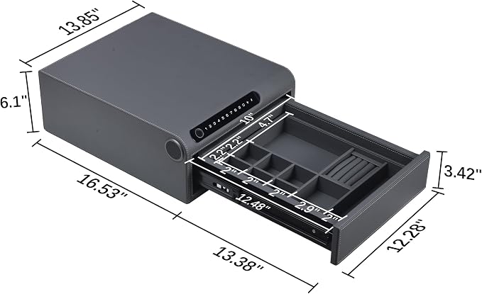 Jewelry Safe with Drawers，Biometric Fingerprint safe, Slide-Away Handgun Safe - Image 8