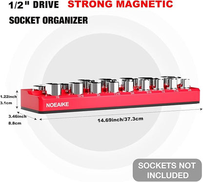 1/2 Inch Magnetic Socket Organizer, Holds 35 Pcs Standard Sockets - Image 4