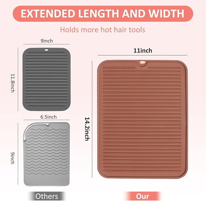Quccefods Heat Resistant Mat Large Silicone Hot Hair Tools Mat - Image 5