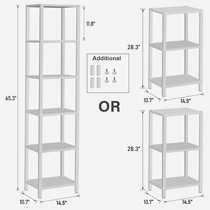 TUTOTAK Bookshelf, 6-Tier Tall Narrow Book Shelf - Image 2
