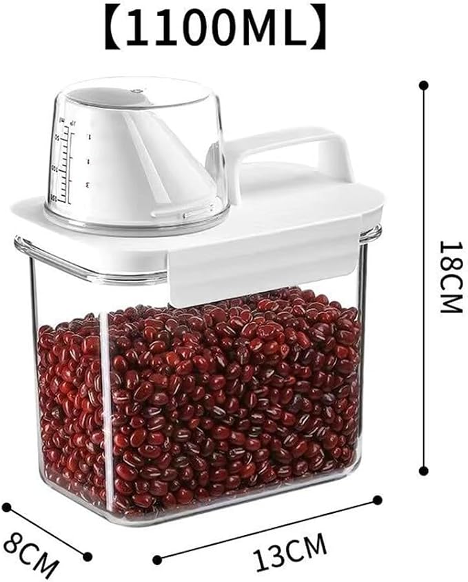 2Pcs Rice Dispenser Storage Containers, 1.1L Small Rice Bucket - Image 7
