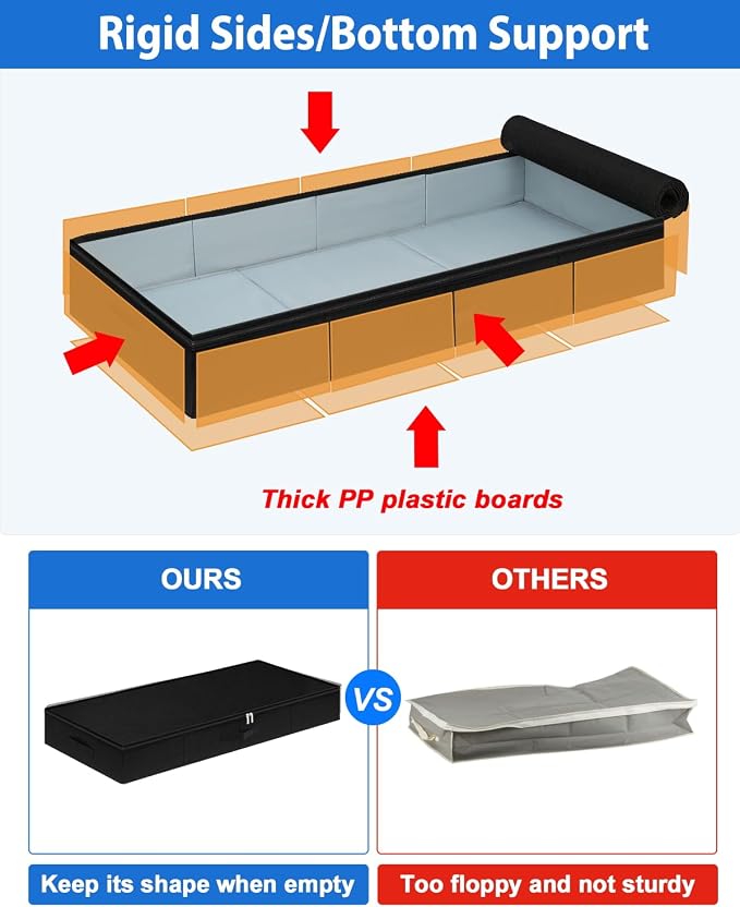 4.5-Inch Tall Under Bed Storage Container, Low Profile Underbed Storage Bin - Image 3