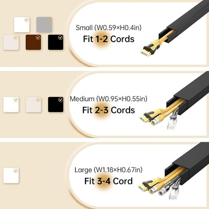 Delamu Black Cord Hider, 85in Cord Covers - Image 9