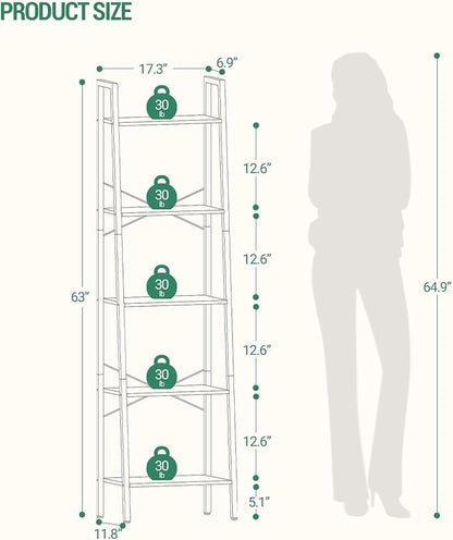 Hzuaneri Ladder Shelf, Freestanding Corner Storage Shelf | Bookcase - Image 2