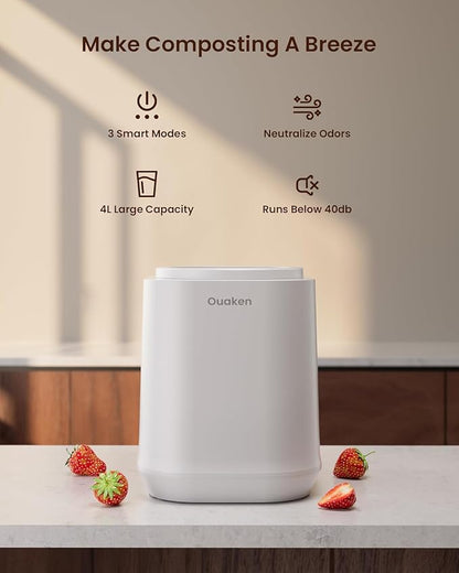 4L Electric Composter for Kitchen, Smart Countertop Compost Bin, Odorless | Low - Image 2