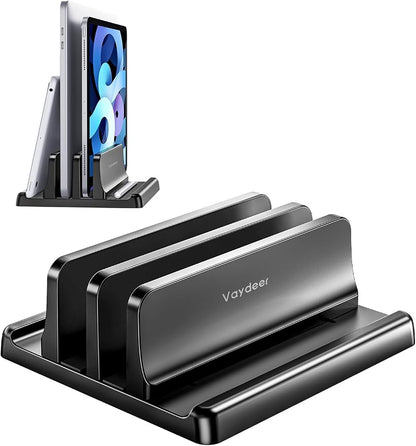 Vaydeer Vertical Laptop Stand for Desk, Dual Slots Plastic Laptop Holder by Vaydeer
