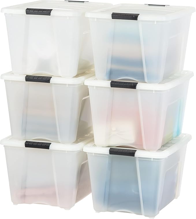 IRIS USA 54 Qt Stackable Plastic Storage Bins by IRISUSA