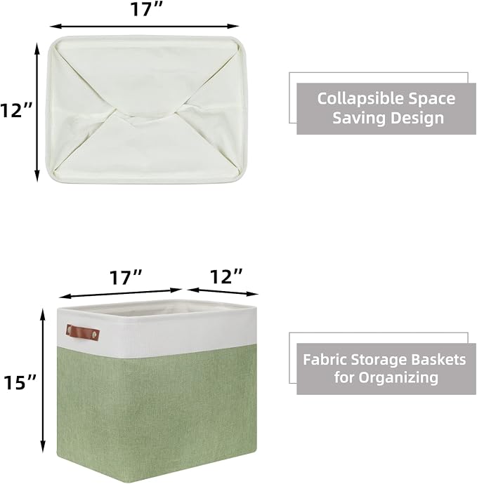 HNZIGE Shelf Storage Baskets for Clothes, Large Storage Bins Fabric Baskets for - Image 6