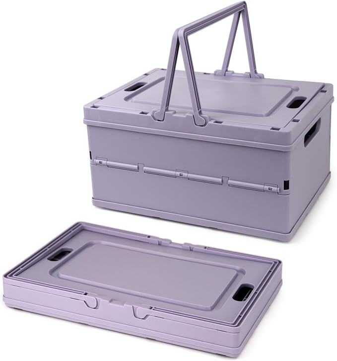 Collapsible Storage Crate, Foldable Plastic Basket by Vivikivi