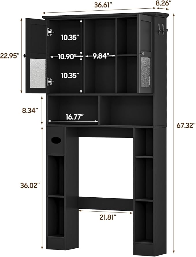 Over The Toilet Storage Cabinet, Bathroom Shelf Over Toilet - Image 2