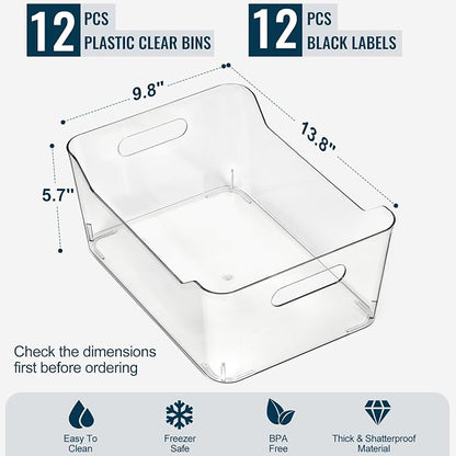 12 PACK Multi-Use Clear Plastic Storage Bins - Image 3