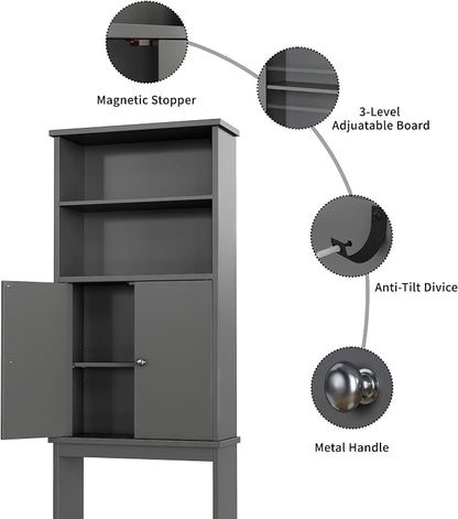 Shintenchi Over The Toilet Storage Cabinet, Bathroom Above The Toilet Rack - Image 7