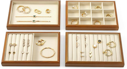 Oirlv Solid Wood Stackable Jewelry Organizer Tray Jewelry Drawer Organizer - Image 5