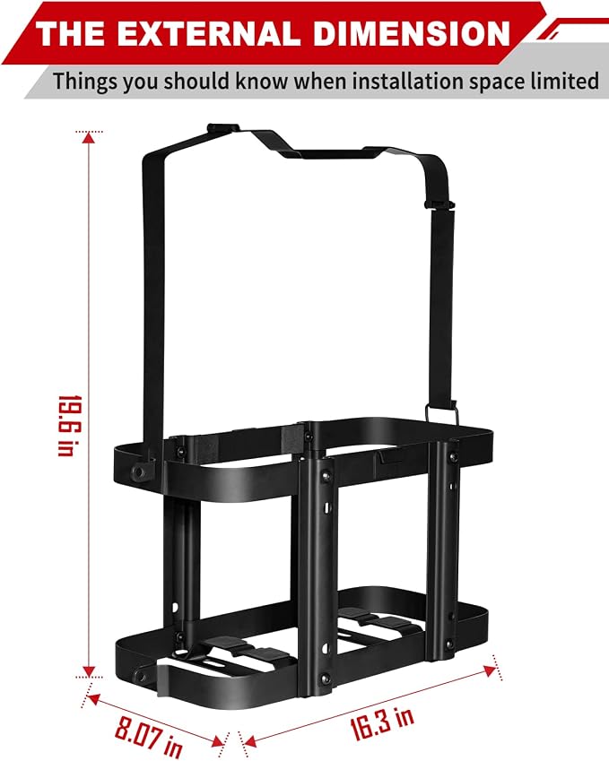 2024 Upgrade Jerry Can Mount Holder: Lockable Jerry Gas Can Holder Rack - Image 4