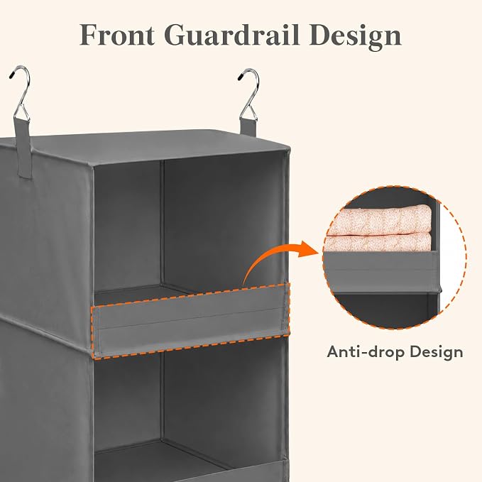 Lifewit 3 Tier Hanging Closet Organizer and Storage, Foldable Hanging Closet - Image 5